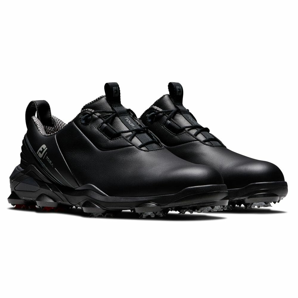 Scarpe Da Golf FootJoy Tour Alpha – Uomo, Pelle Impermeabile, Sistema OPS, Nero, 7 UK Wide