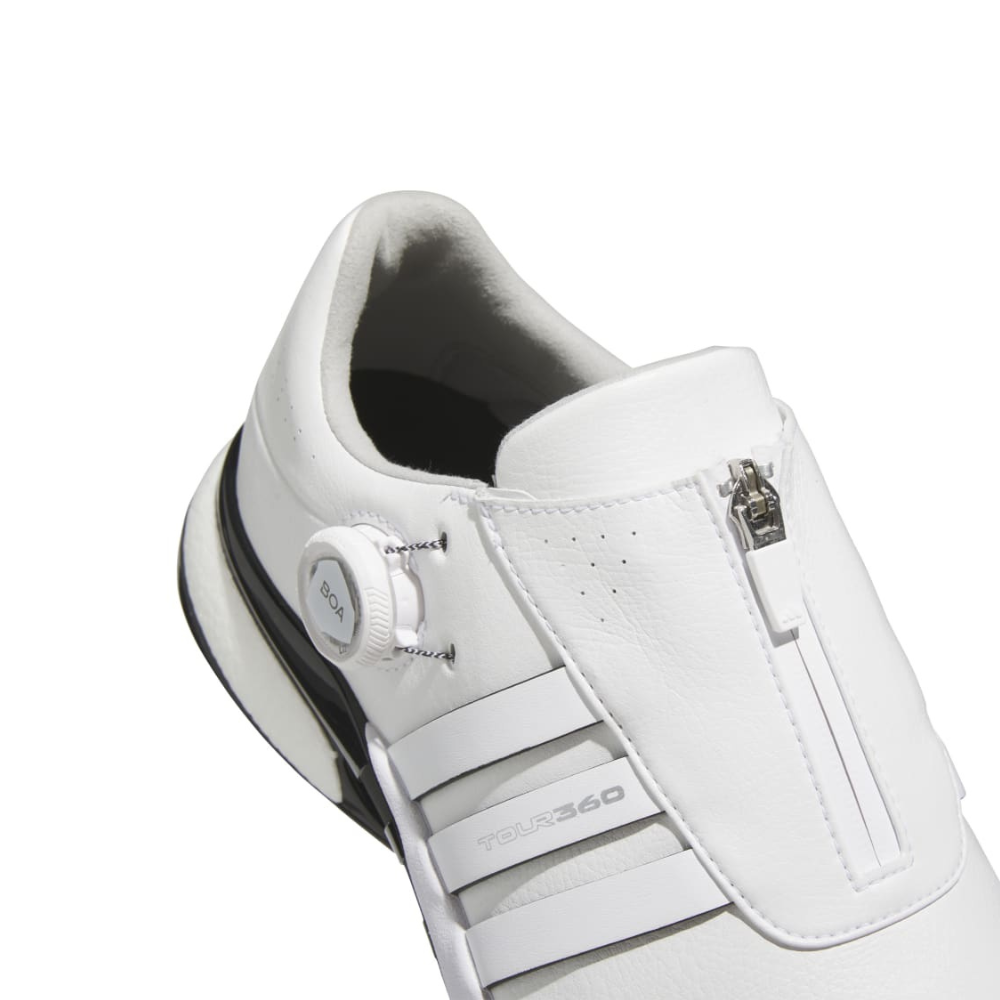 adidas Tour360 Boa 24 Boost Golf Shoes - White / Core Black - Image 5