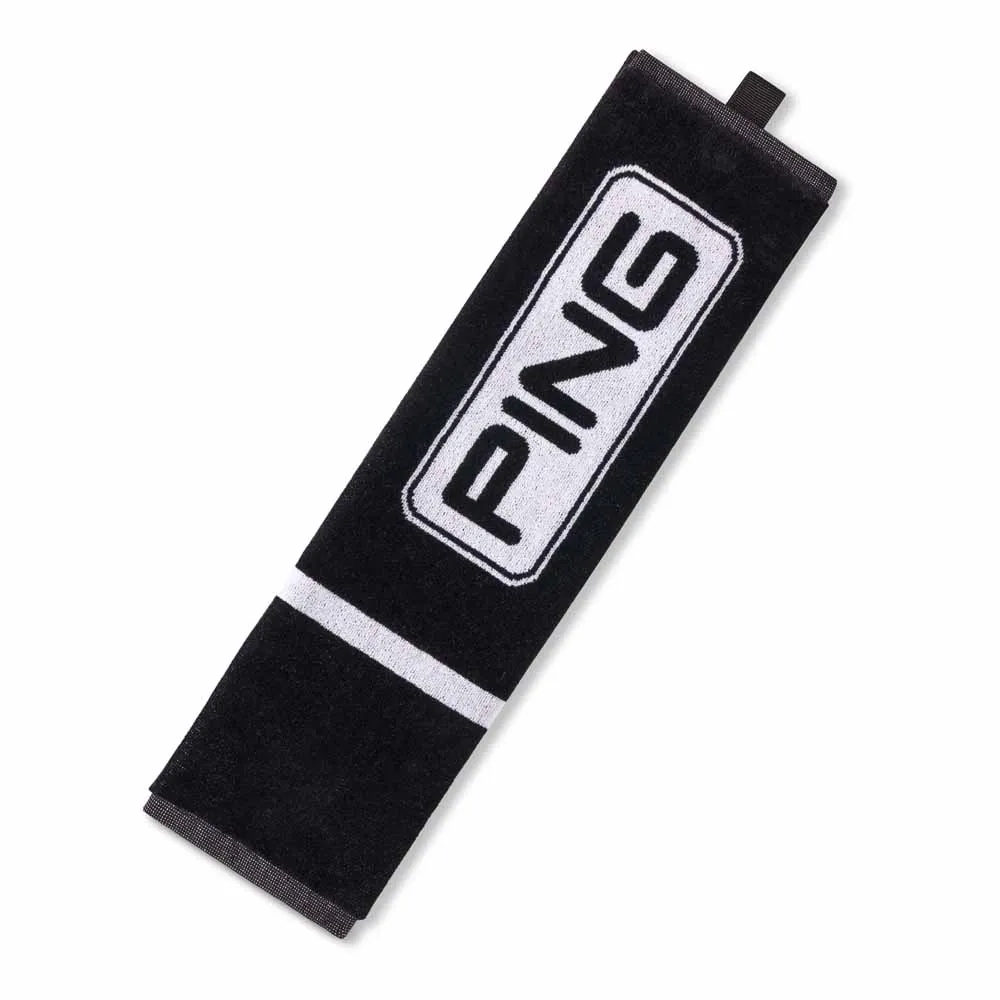 Ping Tri-Fold Golf Towel - Black / White