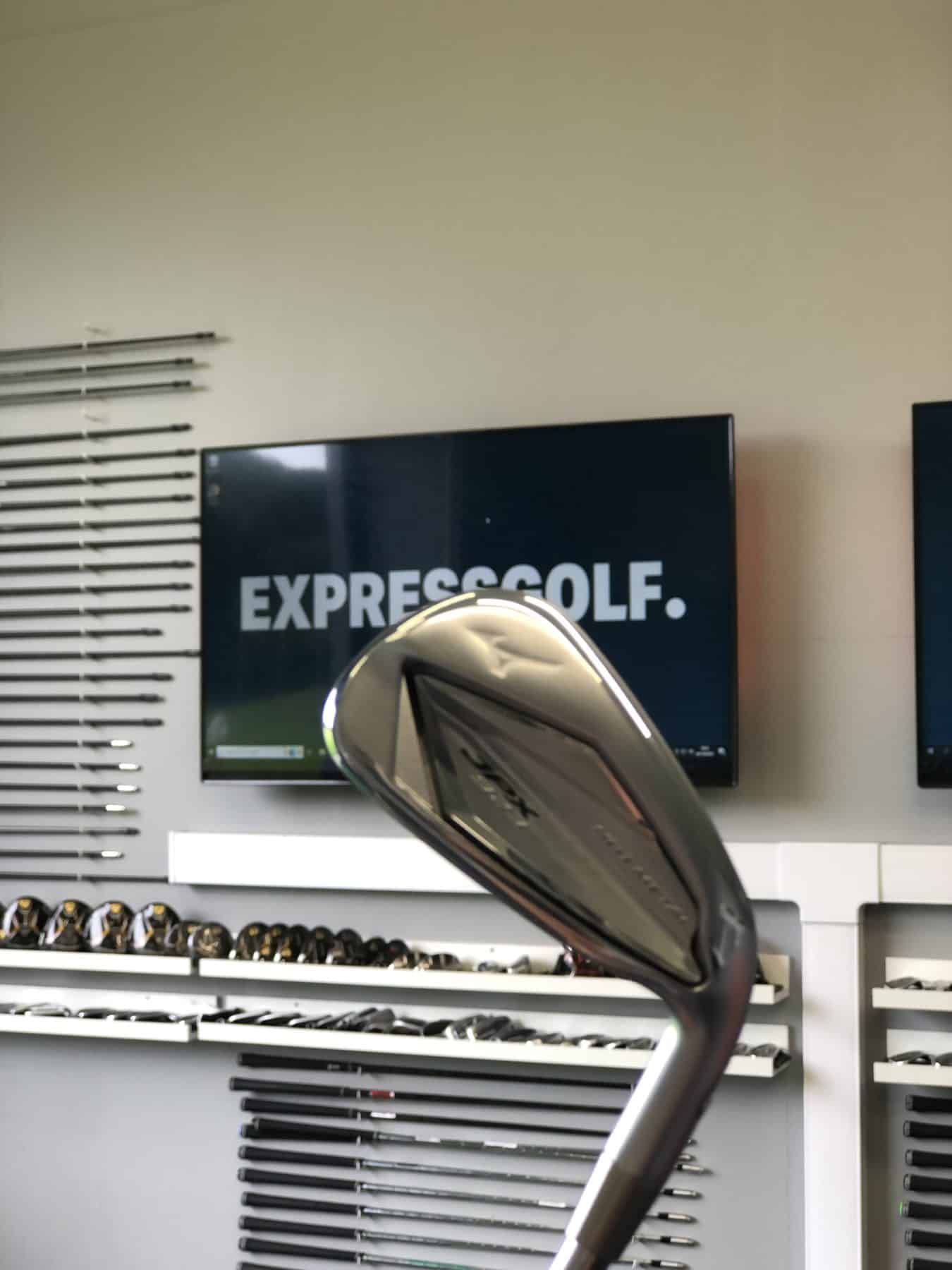 Wedge at address in the fitting bay