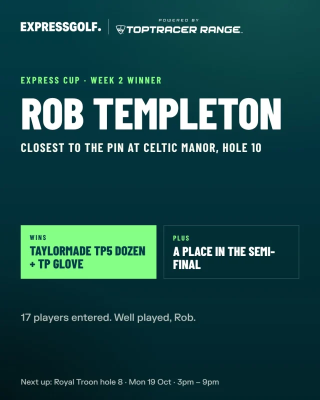 A huge congratulations to RobTemp on an incredible hole-in-one to win our weekly Toptracer competition!

Rob has secured his place in the Grand Final, where he’ll have the chance to win a fully custom-fitted set of irons.

We look forward to seeing Rob on Friday to collect his prize!

Think you’ve got what it takes? Come down, take your shot and see if you can join Rob in the Grand Final!

#express #expressgolf #expressyourself #golf #bradford